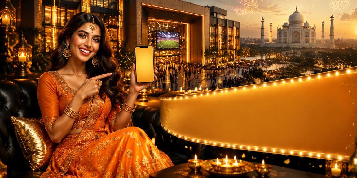 Diwali festival bonus cashbacks promotion with Taj Mahal in background